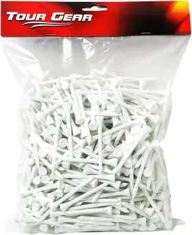 Tee2340500-001 Brand Hireko Tour Gear Wood Golf Tees White Assorted Sizes 2-3/4 Inch