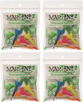 Brand Martini Golf Tees 681276113054 2 Inch 4 Packs Of Mixed - 24 Total Virtually Unbreakable