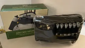 Brookstone 400003058051 Golf Bag Organizer With Divot Tool 2 Balls 6 Tees. Pockets. Adjustable