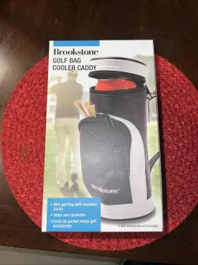 Brookstone 638688712597 Golf Bag Insulated Beverage Cooler For Bottles And Cans With Pocket