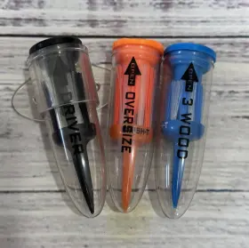 Brush-t 754349100043 3 Variety Low Friction Tees More Distance Consistent Golf Tee Marker Lot