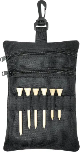 Bruwaa 768365900624 Golf Tee Pouch 7.87 X 5.51 Inch Ball Bag With Lobster Claw Clip