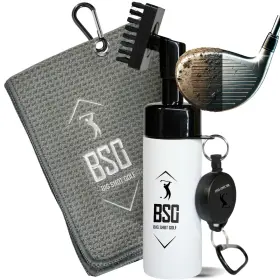 Gcb001 Bsg Bsg- White Golf Club Water Brush 5oz And Grey Towel For Bag Golfer
