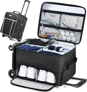 Cab55 313104265252 Golf Trunk Organizer With 4 Wheels 2 Layer Waterproof Car