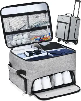 Cab55 689550829080 Golf Trunk Organizer With 4 Wheels 2 Layer Waterproof Car