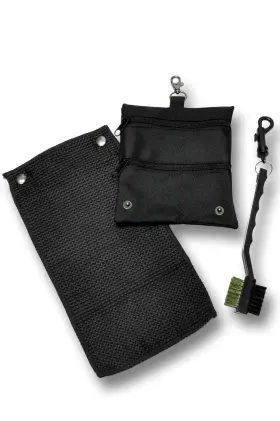 Caddydaddy 895328002719 Golf Accessory Bag Towel And Brush Set Black
