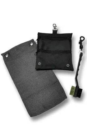 Caddydaddy 895328002733 Golf Accessory Bag Towel And Brush Set Grey