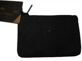 Callaway 197193255680 Golf Valuables Zip Pouch Velour Lines Keys Balls Money Black