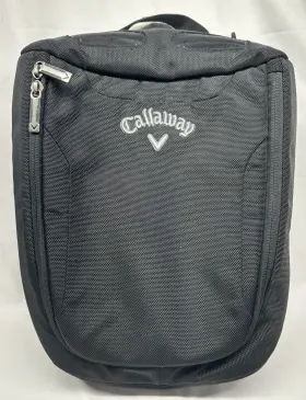 23381 Callaway Golf Black Shoe Bag Mesh Vents Dual Zipper Carry Handle Travel Packing