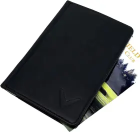 C93665 Callaway New Golf Bifold Leather Scorecard Holder Black