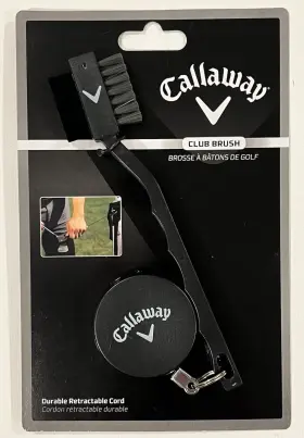 Cw10253 Callaway Golf Club And Shoe Brush Cleaner With Retractable Cord Clip New