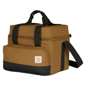 B000055821199 Carhartt Insulated Two Compartment Cooler Durable 18 Can Brown