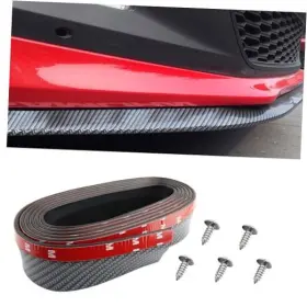 Tiao-2105 Carleef 7.64ft Car Front Bumper Lip Spoiler With Self-adhesive Rubber Carbon Fiber