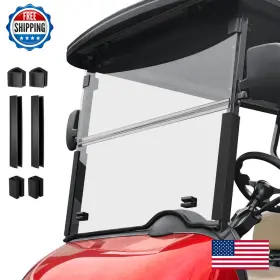 B0cl6hpzfh Cartalia Clear Golf Cart Foldable Windshield 3/16 5mm Thicken For 2008-up Ezgo