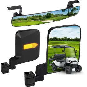 Gcm688 Cartalia Golf Cart Mirrors Kit For Ezgo Club Car Yamaha No-drilling Night Safety Refl