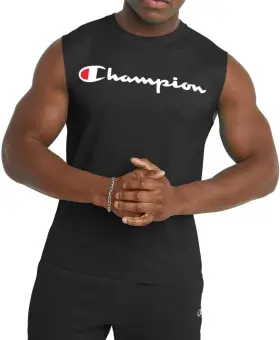 Gt22h-003-l Champion Mens Big And Tall Sleeveless Tank Top Shirts Large Black Script