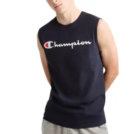 Gt22h-031-l Champion Mens Muscle Tank Classic Graphic Large Navy - Script Logo