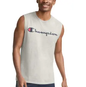 Gt22h-806-s Champion Mens Classic Jersey Muscle Small Oxford Gray - Script Logo