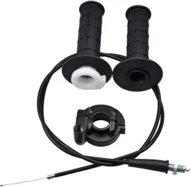 Hg01-un02 Chanoc 7/8 22mm Twist Throttle Accelerator Handle Grips And Cable Set For 50cc 70cc Atv