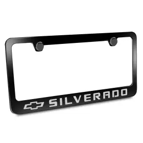 51688 Chevrolet Silverado Black Metal License Plate Frame