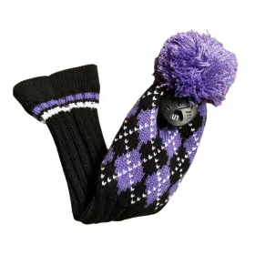 Bh700304a Chilxe Purple Knit Hybrid Golf Head Cover - Knitted Pom Covers For Hyb
