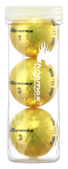 M5yellow3t Chromax Metallic M5 Colored Golf Balls 3 Pack Tube Yellow