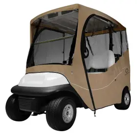 Classic Accessories 445008312329 Fairway Short Roof Travel Golf Car Enclosure Khaki With Doors