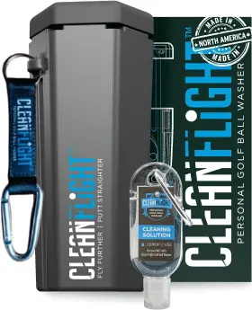 Clean Flight 313100599559 Premium Golf Ball Washer - Portable Cleaner For Bag Or Cart Best Acc