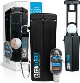 Clean Flight 313113269227 Premium Golf Ball Washer - Portable Cleaner For Bag Or Cart Best Acc