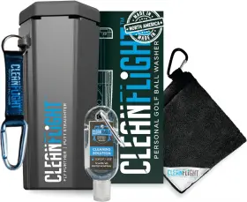 Clean Flight 692763158304 Premium Golf Ball Washer - Portable Cleaner For Bag Or Cart Best