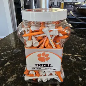 Clemson 637556206510 Tigers Golf Ball Tees 2.75 Inch 175 Count New Officially Licensed