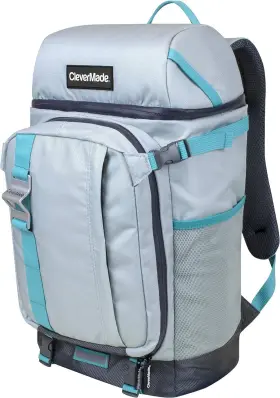 7067-4103-3908 Clevermade Cardiff Backpack Cooler Bag - Insulated 24 Can Soft Grey