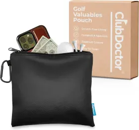 Club Doctor 860011780625 - Golf Valuables Pouch Premium Zippered Accessories Bag Wit