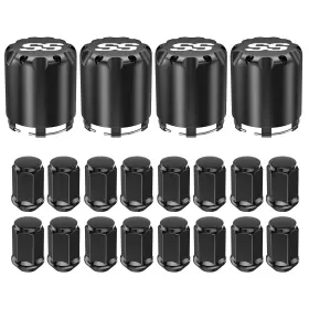 Xd-012 Clubrally Black Golf Cart Center Caps And Wheel Lug Nuts Kit 4 Pcs Itp Ss Hub Cap