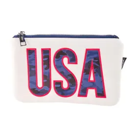 Iph67593usa Cmc Design Usa Valuables Pouch - White/blue Camo/red