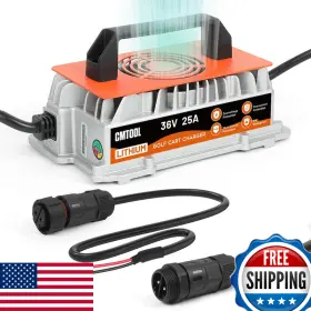 B0dc6j63ws Cmtool 36v 25a Lithium Battery Charger 1250w 43.8v Charging For Golf Cart Ip67