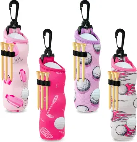 Cnhoqc 445023672620 4 Packs Golf Ball Tee Carry Bag Holder Pouch Pink Gift For