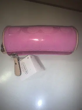 Coach 886382675155 Nwt Leather Golf Ball Bag Set Pink Zipper With Tags