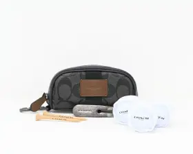 C4267 Coach Golf Kit Colorblock Canvas With Balls Tees Repair Tool Nwt 150