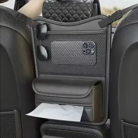 Qc020 Coficoi Backseat Car Organizer Front Seat Trunk For Suv With Tissue Black