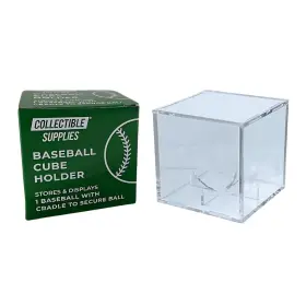 Collectible Supplies 850033286335 Baseball Display Case Acrylic Cube Clear Viewing To