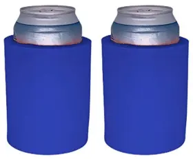 Coolie Junction 785123814054 Blank Thick Foam Old School Can Cooler 2 Pack Royal Blue 12oz