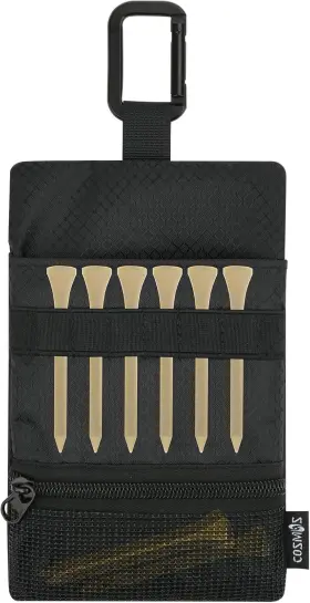 Cosmos 726084129641 Golf Pouch Bag Tees Holder Ball Pocket Zippered Valuables Accessories Be
