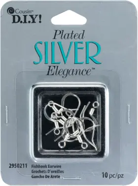 295slvpl-0211 Cousinsdiy 3 Pack Cousin Plated Silver Elegance Metal Findings-fishhooks 10/pkg 295slvpl-02