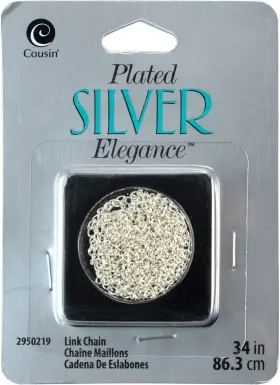 5a002f6k-0219 Cousinsdiy 3 Pack Cousin Plated Silver Elegance Metal Findings-link Chain 34 Inch 1/pkg 5a002f6