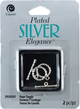 A50026n4-0201 Cousinsdiy Cousindiy Plated Silver Elegance Metal Findings-rope Toggles 20mm 2/pkg A50026n4
