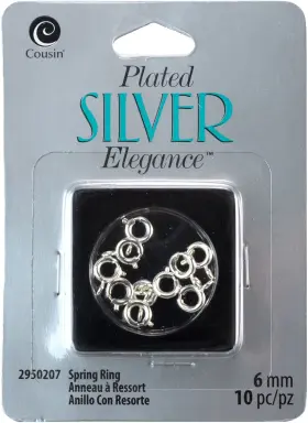A50026p6-0207 Cousinsdiy Cousindiy Plated Silver Elegance Metal Findings-6mm Spring Ring 10/pkg A50026p6