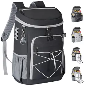 Cow Staunch 639393795721 Cooler Backpack 33 Cans Insulated Leak Proof Large Black