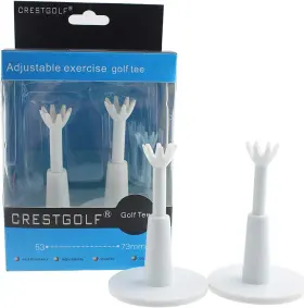 Crestgolf 713653968602 Crt Golf Range Tees Adjustable Tees-2pcs Per Pack White