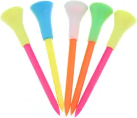 Crestgolf 718460219633 Rubber Cushion Top Plastic Golf Tees Mixed Colors 3-1/4 Inch